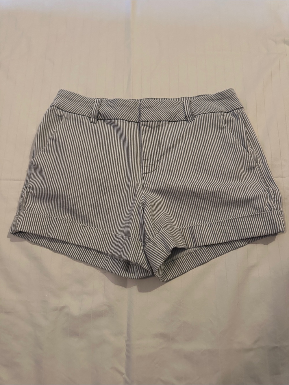 Dear John Gray and White Pinstripe Shorts